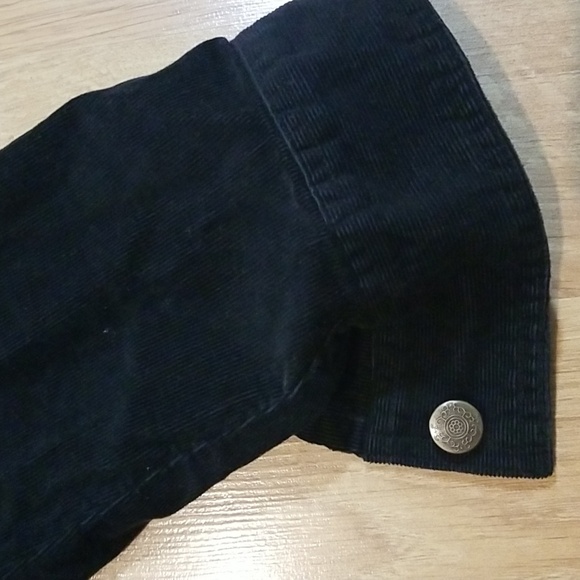Jessica long sleeve black embroidered corduroy button down shirt size 10 EUC - Picture 6 of 12